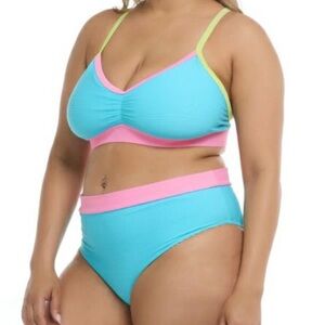 Body Glove Spectrum Two Piece Bikini Swimsuit Cyan 2X